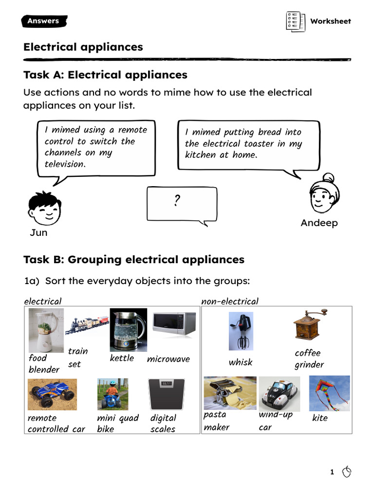 Worksheet Answers | PDF | Home Appliance | Machines