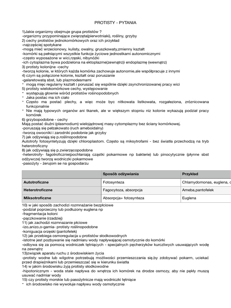 Protisty | PDF