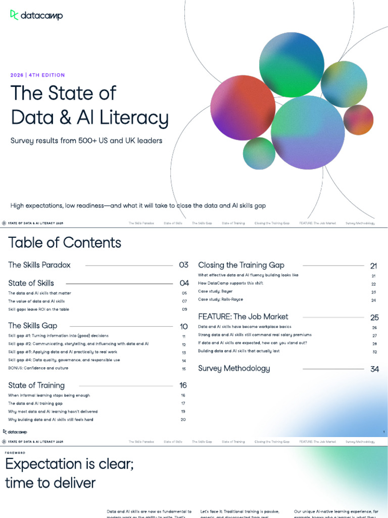 The 2026 State of Data Ai Literacy Report 44mb | PDF | Artificial ...