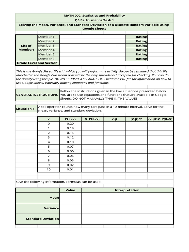 (2526) MATH 002 Performance Task 1 Spreadsheet - Sheet1 | PDF ...