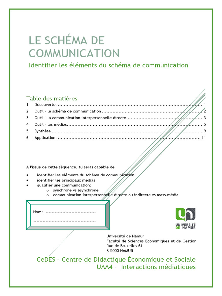 01 Schéma de Communication Prof | PDF | Communication humaine ...