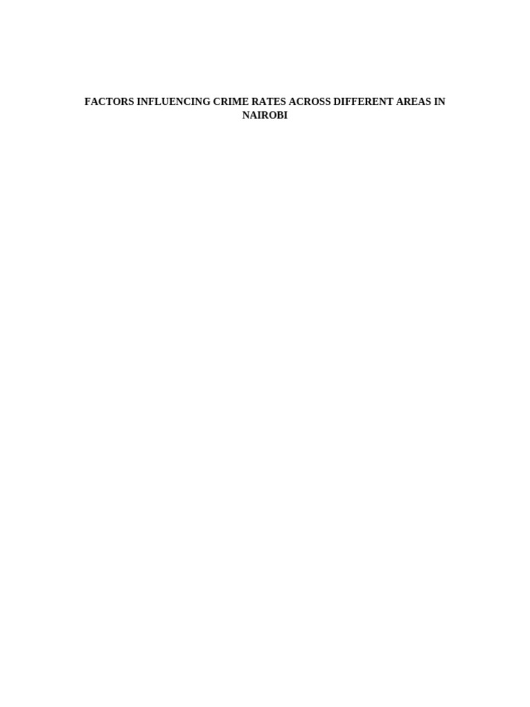 Crime Rate in Nairobi | PDF | Crimes | Crime & Violence