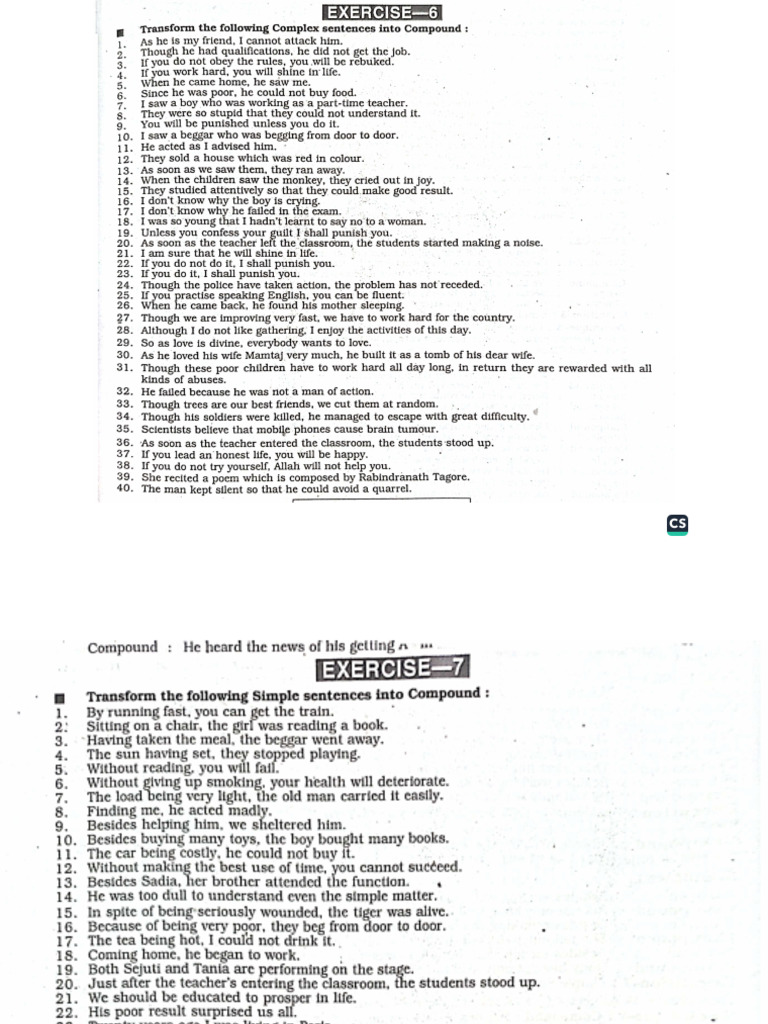 Simple Complex Compound Exercise | PDF