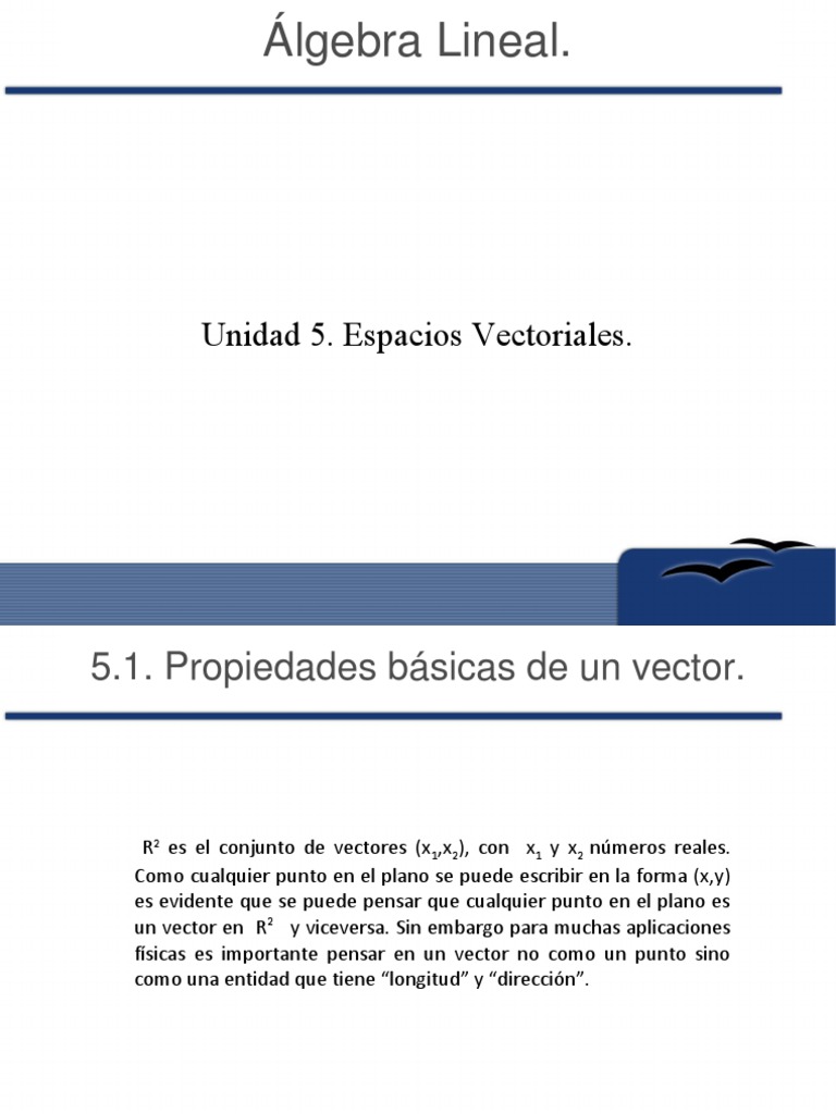 Propiedades y Operaciones de Vectores | PDF | Espacio vectorial ...