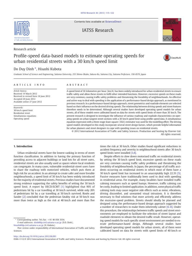 Profile Speed Data Based Models To Estimate Operating Speeds Fo 2013 ...