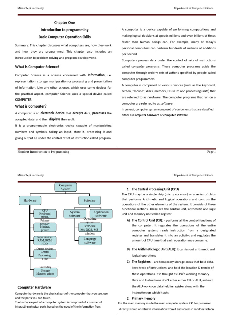 Chapter 1 CPP (Tesfa) | PDF
