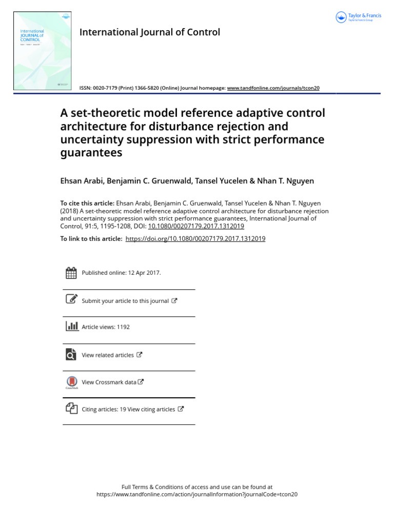 A Set-Theoretic Model Reference Adaptive Control Architecture For ...