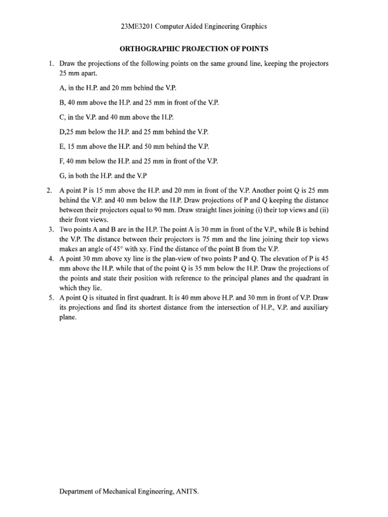 Projection of Points | PDF
