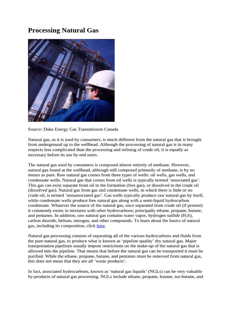 Processing Natural Gas | PDF | Natural Gas Processing | Natural Gas