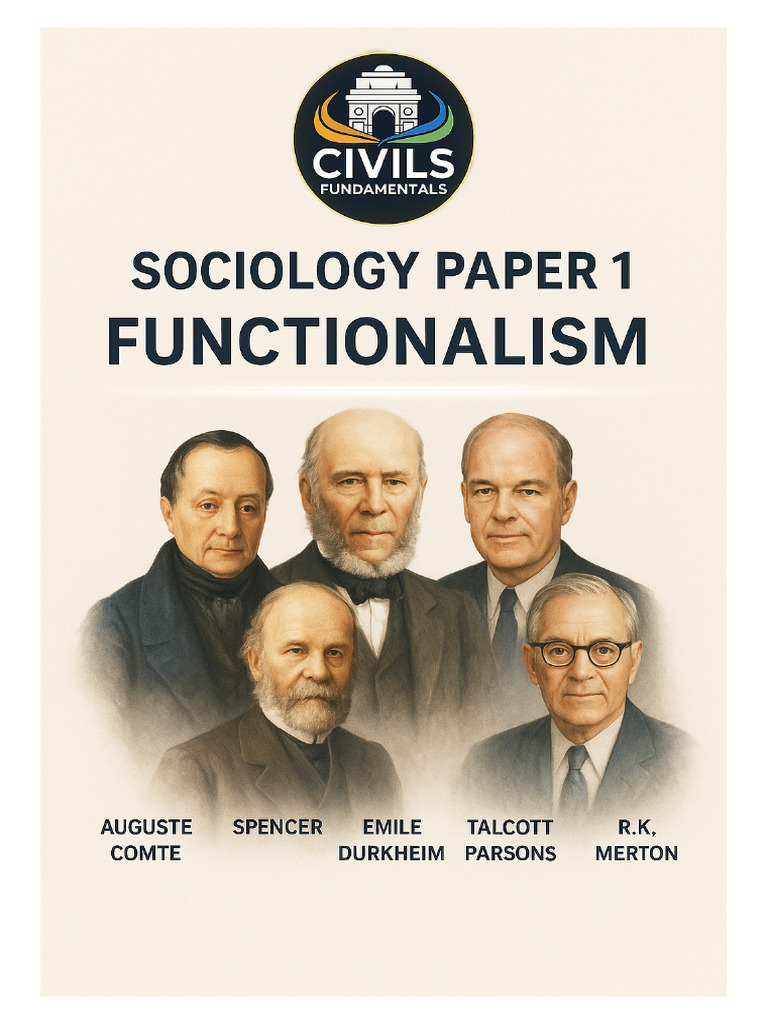 Lec 32 - Functionalism (Class Notes) | PDF | Émile Durkheim | Institution