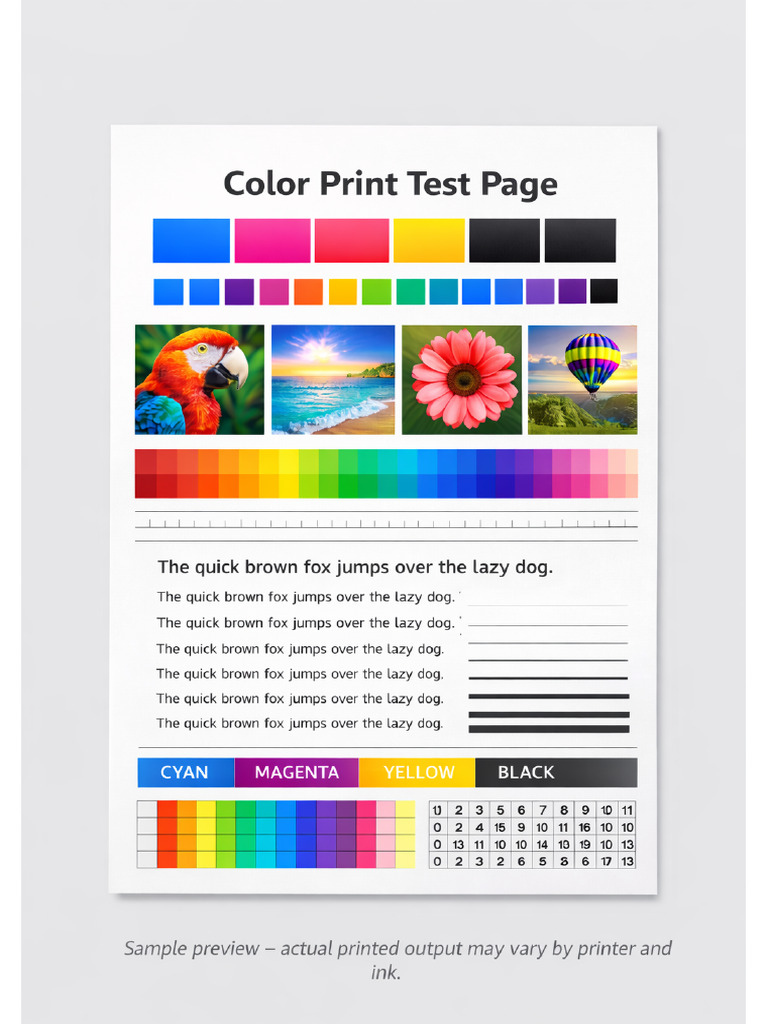 Color Print Test Page Single Page | PDF