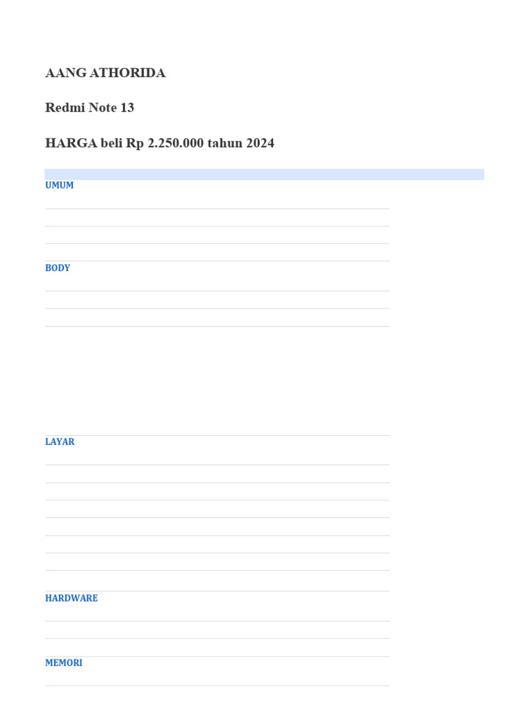 Aang Redmi Note 13I | PDF