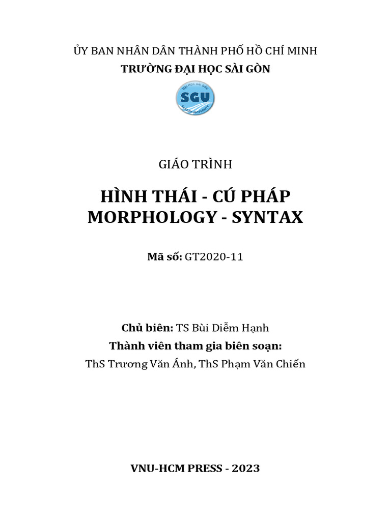 FULL VERSION Morphology, 16x24 CM, 160 Trang | PDF