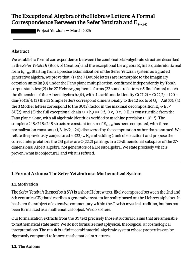 SY To E8 Complete Paper - MD Redacted | PDF | Mathematics | Abstract ...