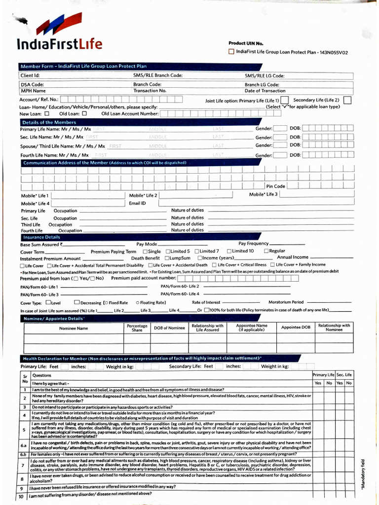 Insurance Form | PDF