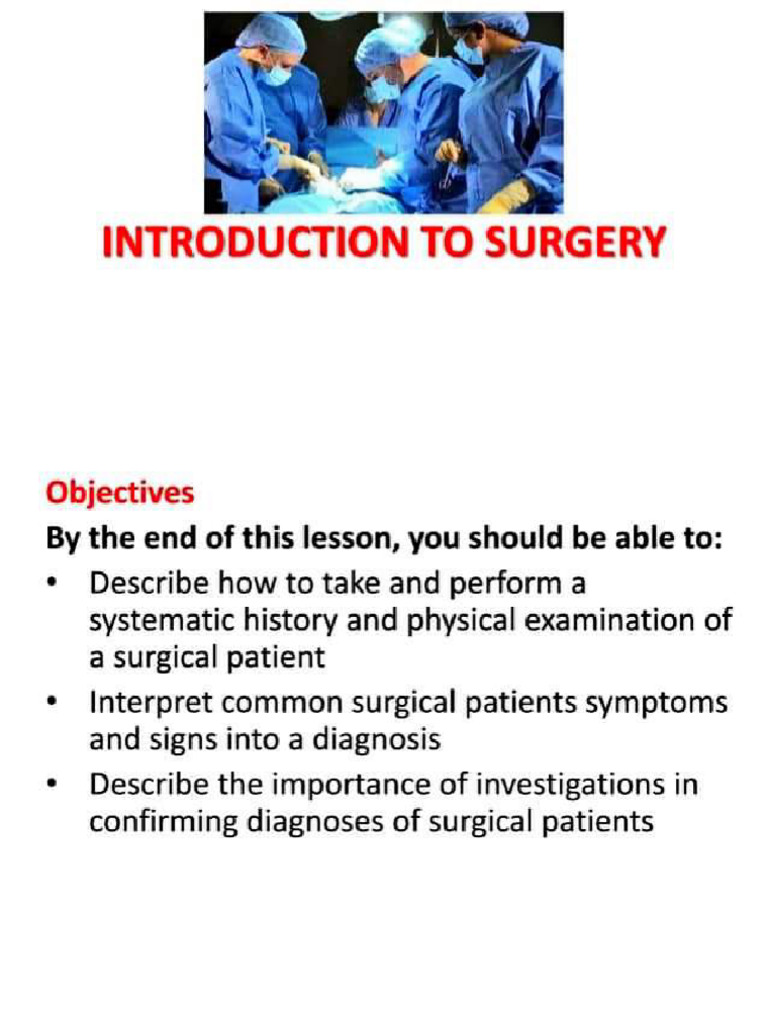Introduction To Surgery-1 | PDF