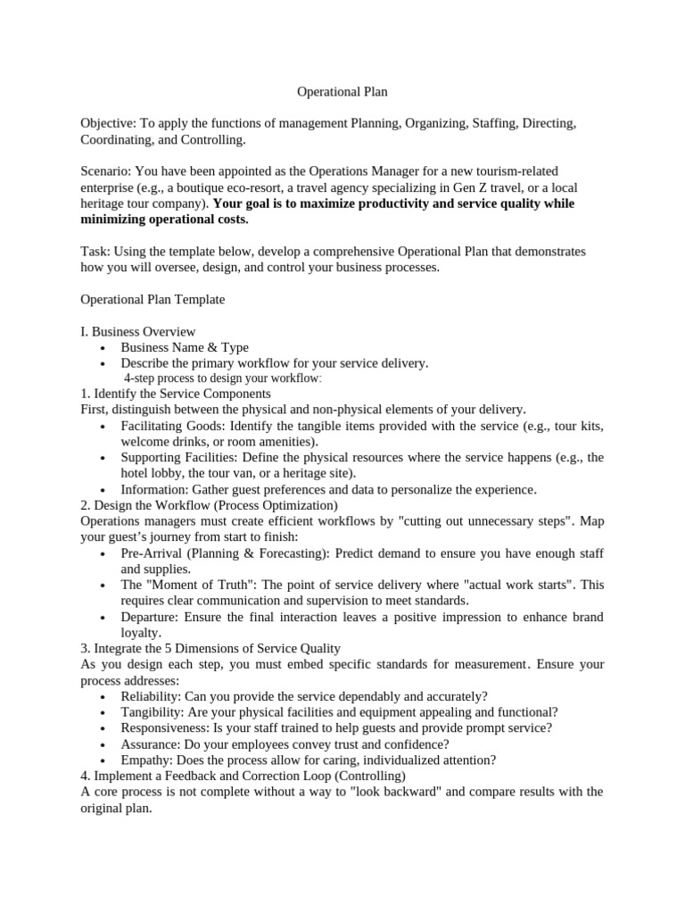 Operational Plan Template | PDF