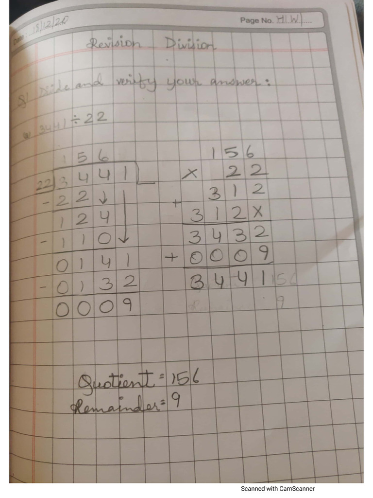 Divit Rastogi - IV A - Maths Division Revision | PDF