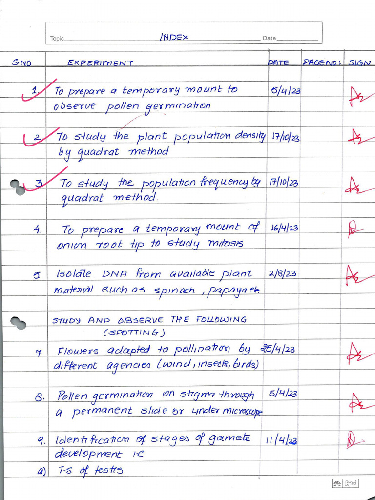 Bio Practical File | PDF