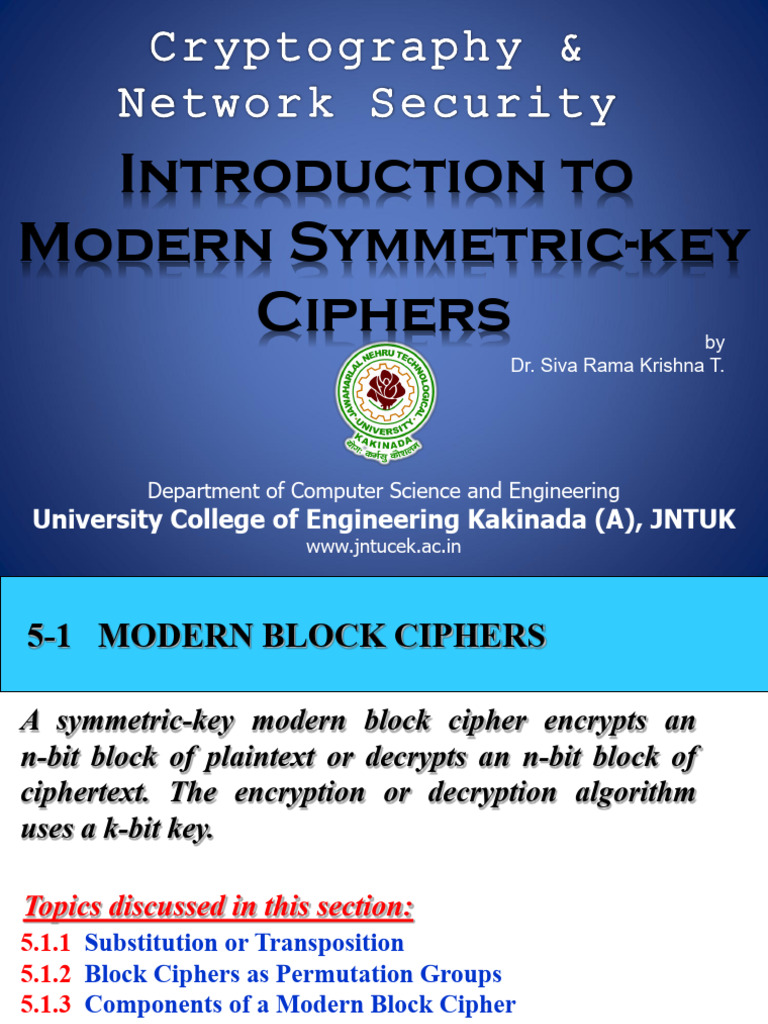 4 ModernSymCiphers | PDF | Cipher | Espionage Techniques