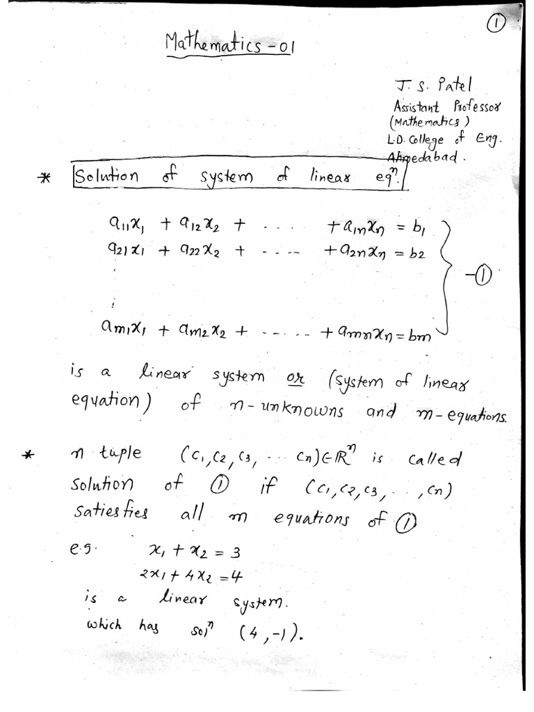 Solution of Linear System | PDF