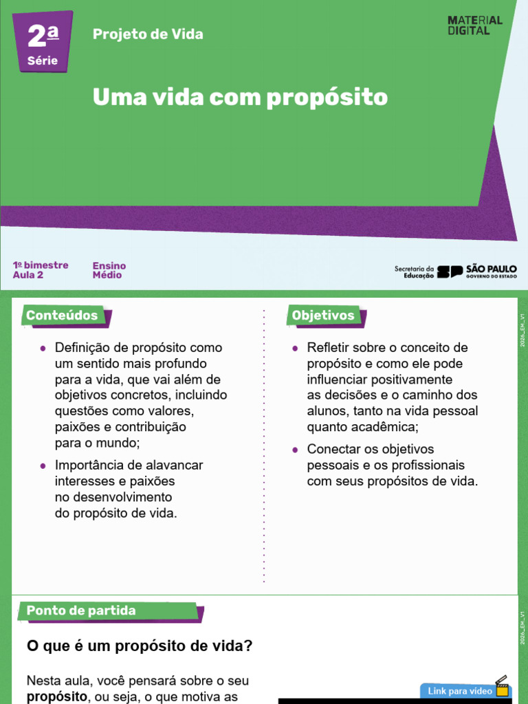 Projeto de Vida 2 Ano | PDF | Vida | Tempo