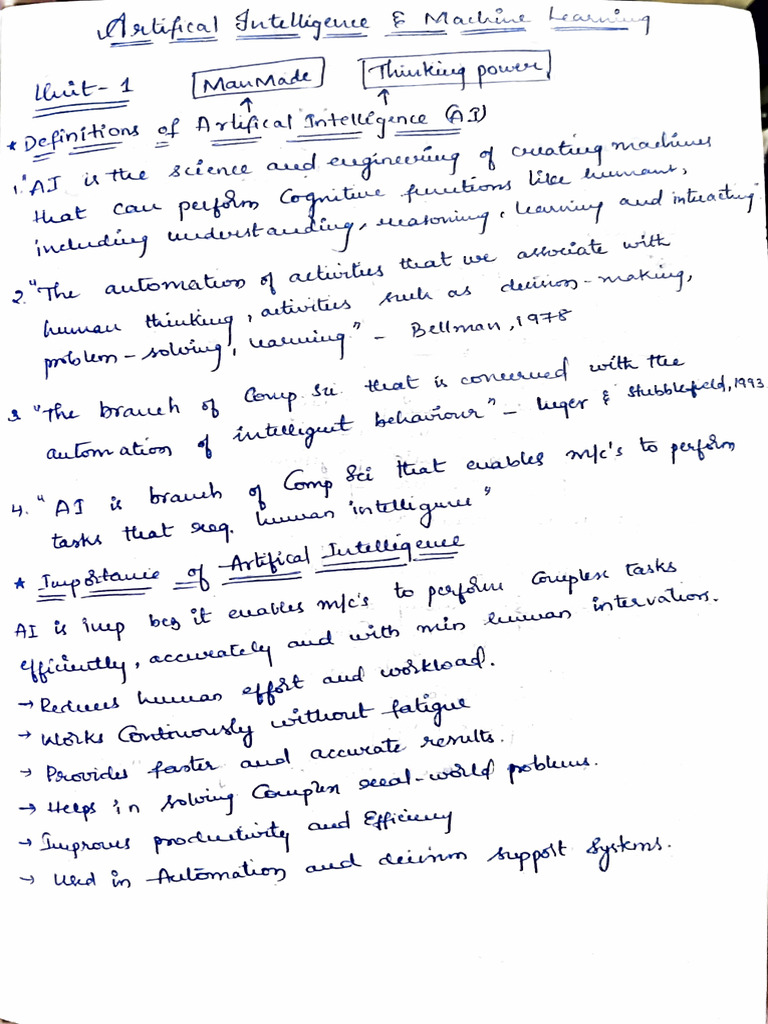 Unit 1 and 3 Aiml | PDF