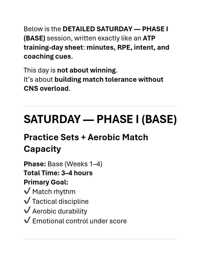 ATP Full Build - Phase 1 - Saturday | PDF