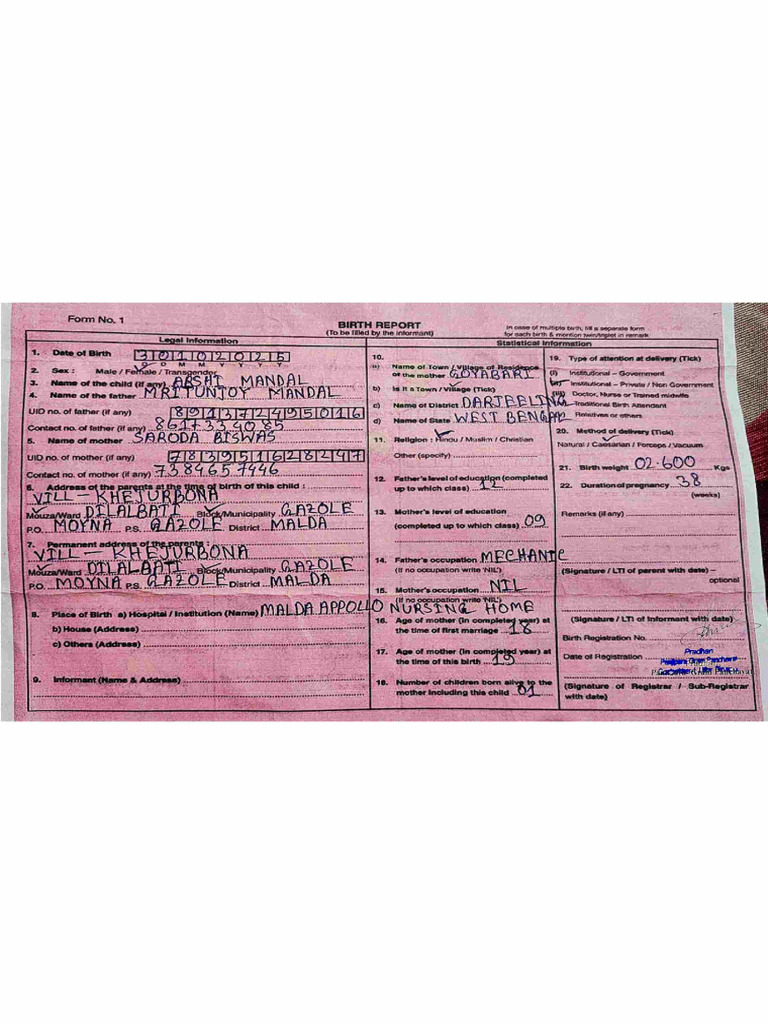 Form 1 | PDF