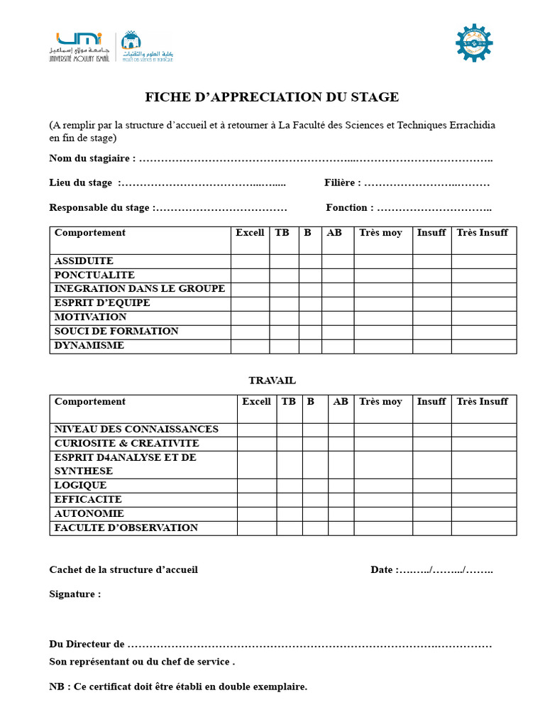 FICHE de Stage | PDF