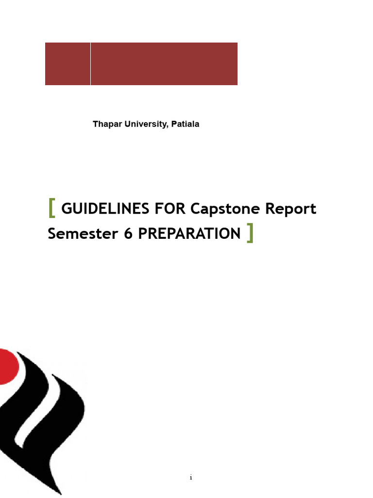 Thapar University Capstone Project Report Preparation Guidelines | PDF ...