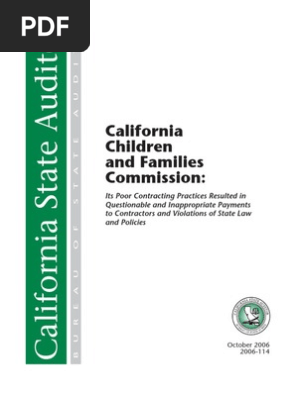 California Children and Families Commission, Audit, Oct 2006
