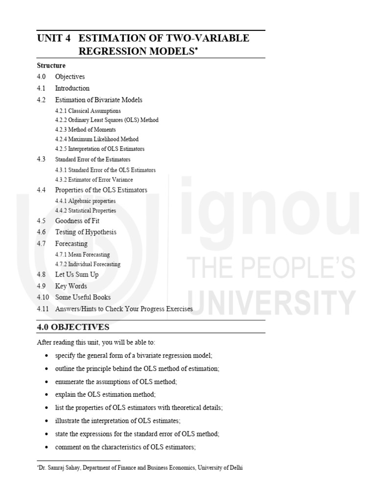 Block 2 | PDF | Ordinary Least Squares | Errors And Residuals