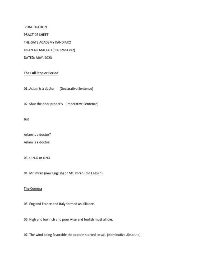 Punctuation | PDF | Language Mechanics | Grammar