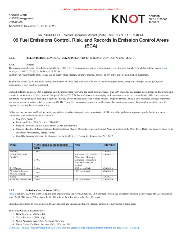 Emission Control Areas ECA | PDF | Fuel Oil | Air Pollution