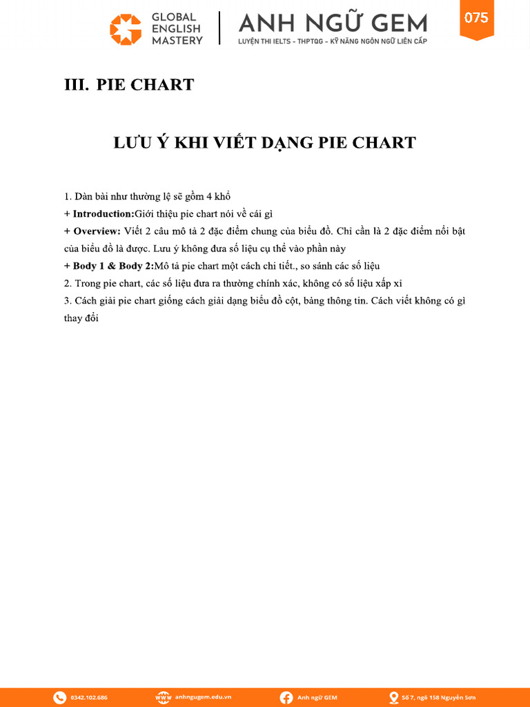 Pie Chart - (GEM) Sách Hướng Dẫn Viết IELTS Writing Task 1 | PDF