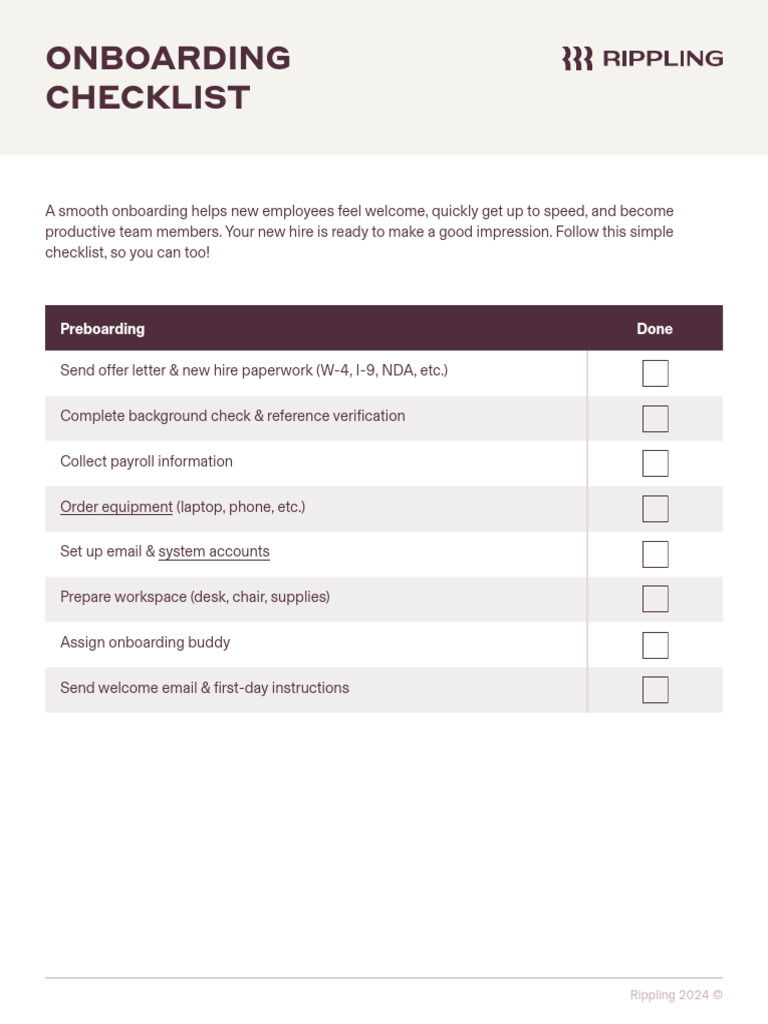 Employee Onboarding Checklist | PDF