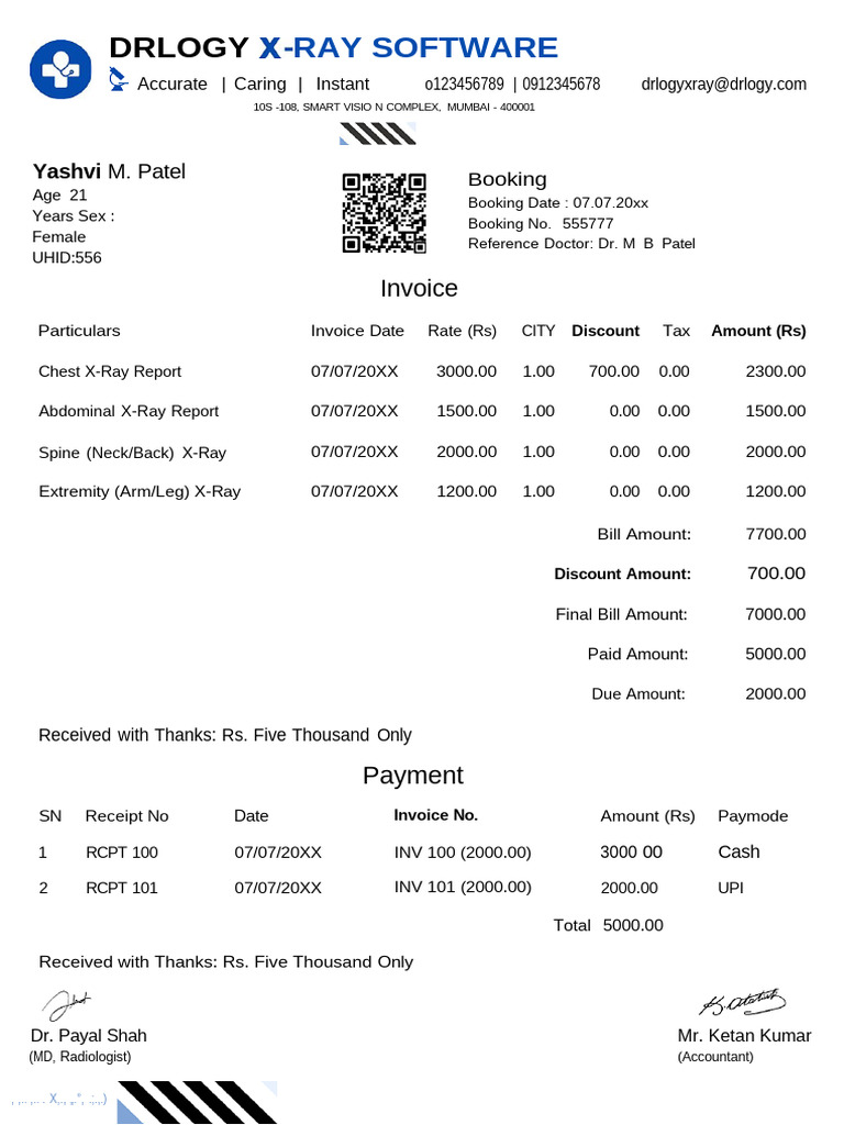 X Ray Lab Bill Format Drlogy | PDF