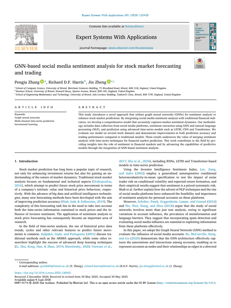 GNN-based Social Media Sentiment Analysis For Stock Market Forecasting ...