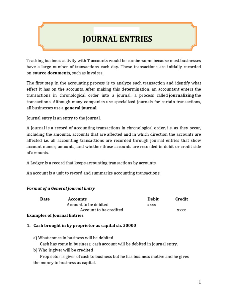 3 Lesson Three - Journal Entries | PDF | Debits And Credits | Business