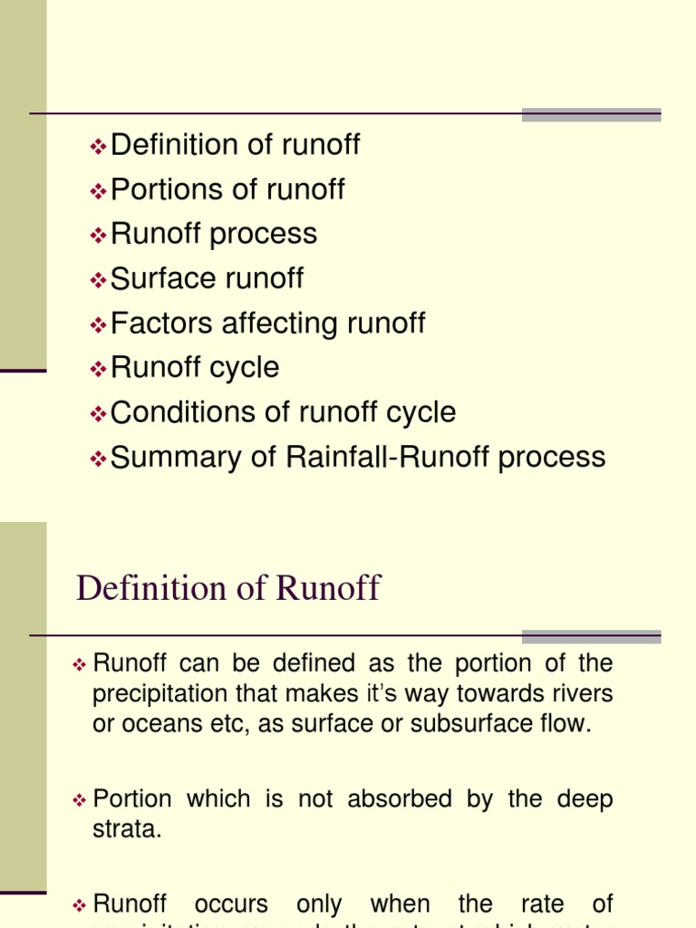 Factors Influencing Surface Runoff | PDF | Surface Runoff | Drainage Basin