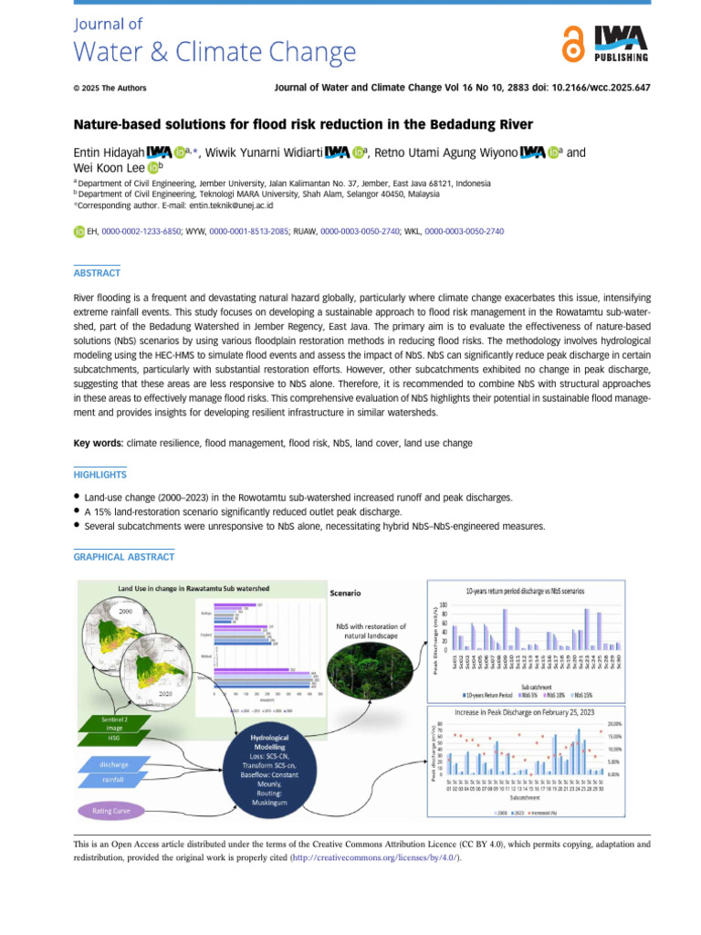 Nature-Based Solutions For Flood Risk Reduction in | PDF