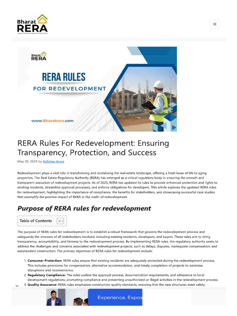 Redevelopment and RERA | PDF