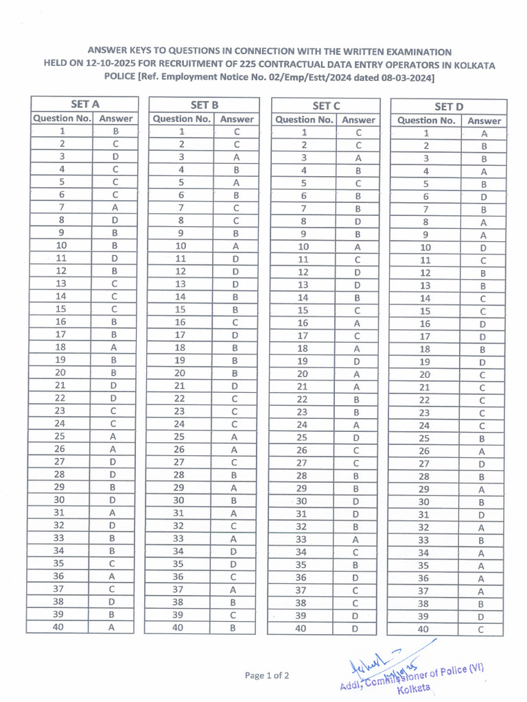 Answer Keys | PDF