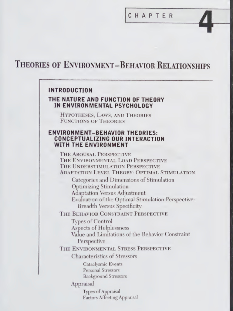 Theories of Environmental Psychology | PDF | Hypothesis | Scientific Method