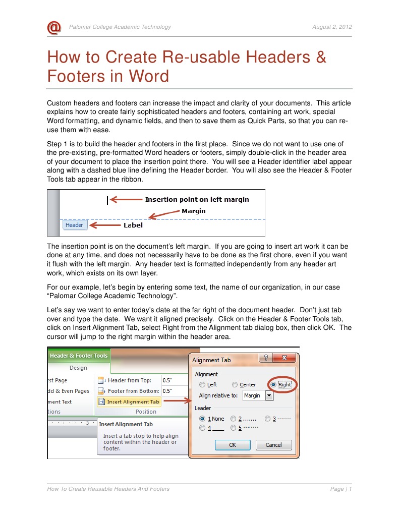 Create Reusable Headers in Word | PDF | Text | Computing