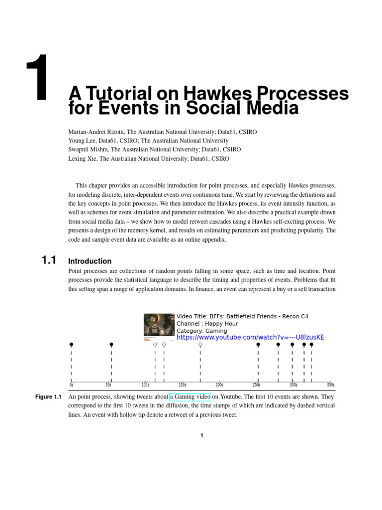 A Tutorial On Hawkes Processes For Events in Social Media | PDF ...
