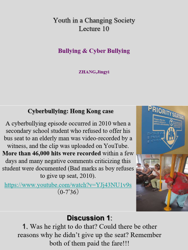 Lecture+10+ +Bullying+&+Cyberbullying | PDF | Bullying | Cyberbullying