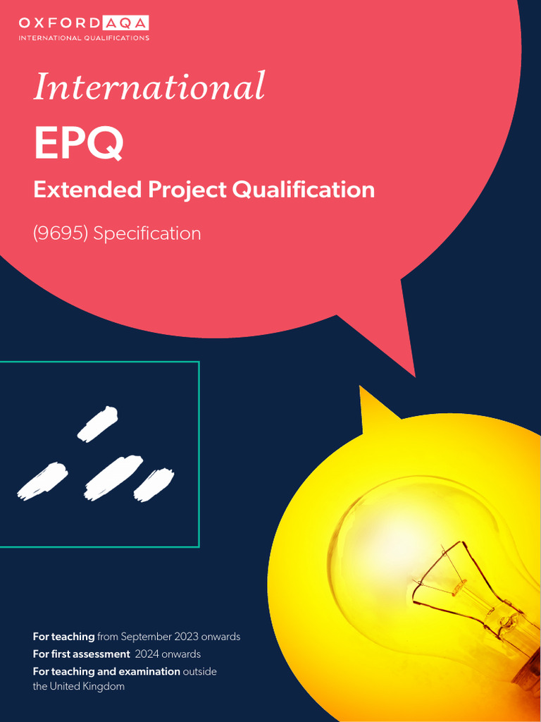Oxfordaqa International Extended Project Qualification Specification ...