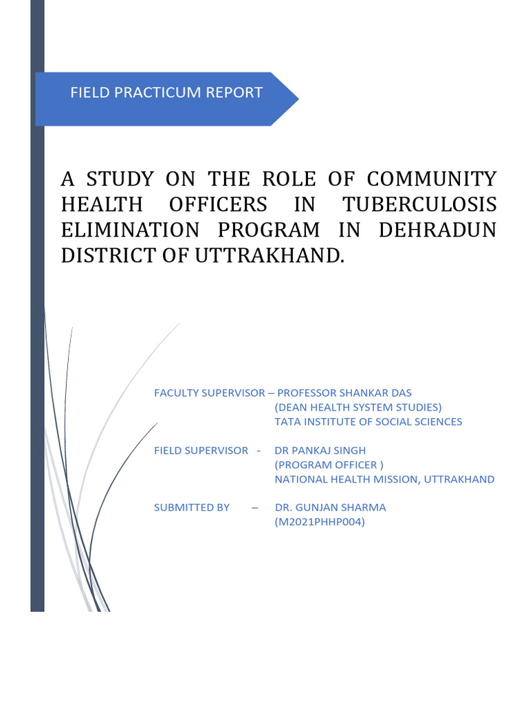 Tuberculosis-Field Practicum Report | PDF | Tuberculosis | Public Health